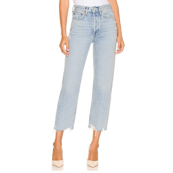 Agolde Denim - AGOLDE 90's Pinch Waist Crop Straight Leg Jean Size 24 In Nerve